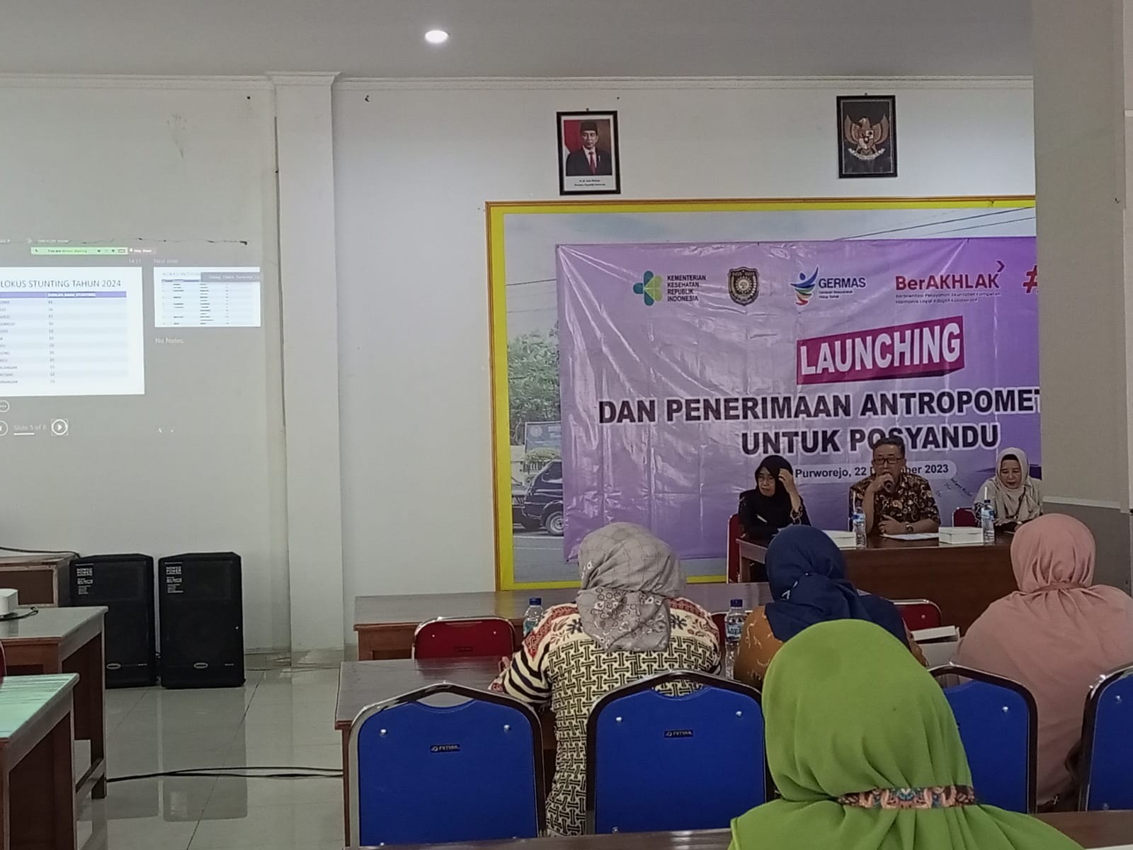 Camat Bagelen Hadiri Launching dan Penerimaan Antropometri Bagi Posyandu