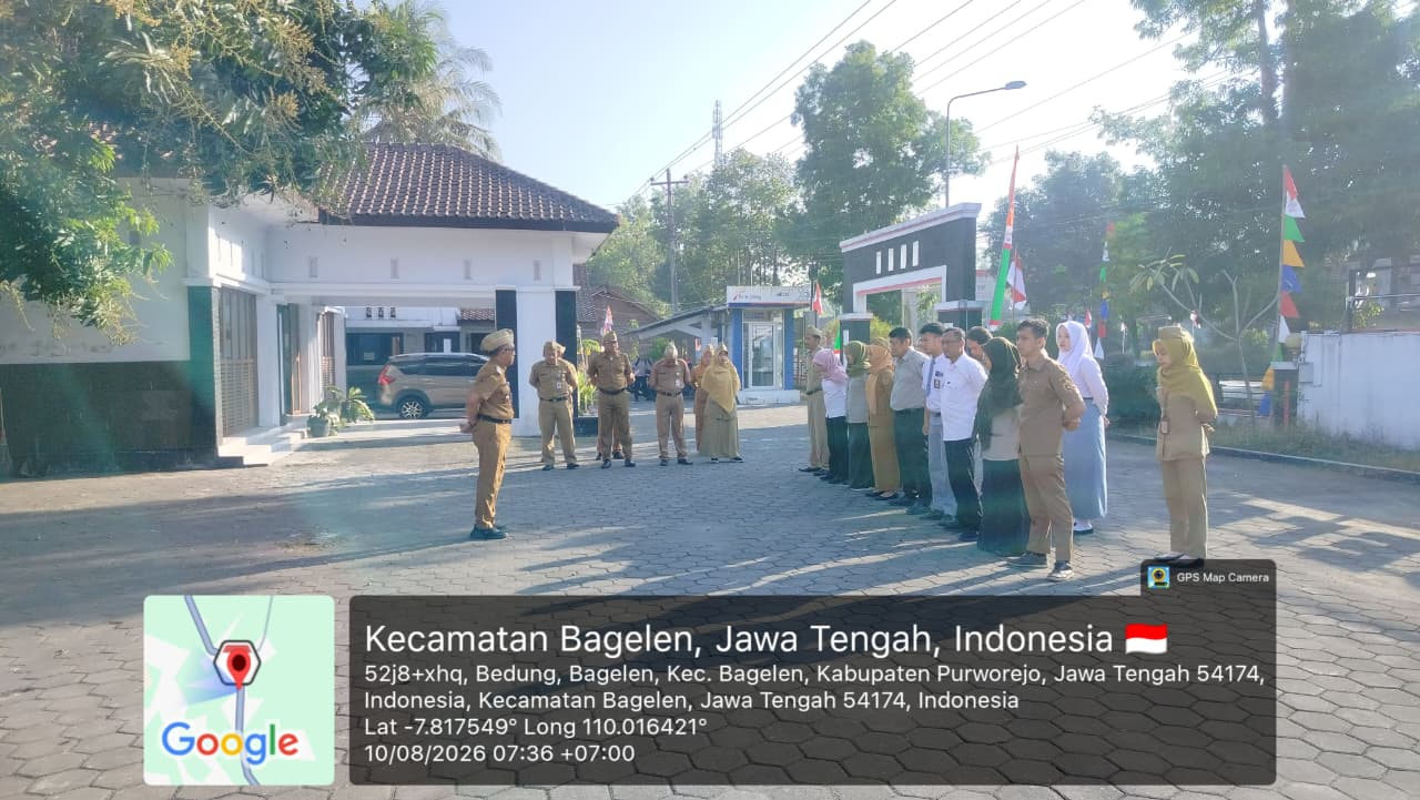 Apel Pagi Kecamatan Bagelen, Camat Tekankan Kesiapan Jelang HUT ke-81 Kemerdekaan RI