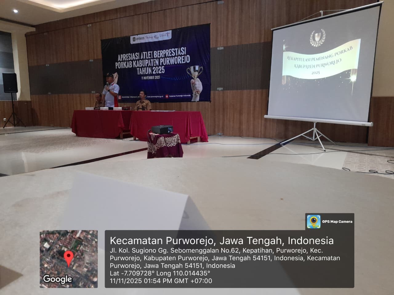 Kasubag Perencanaan dan Keuangan Kecamatan Bagelen Hadiri Apresiasi Atlet Berprestasi PORKAB Purworejo 2025