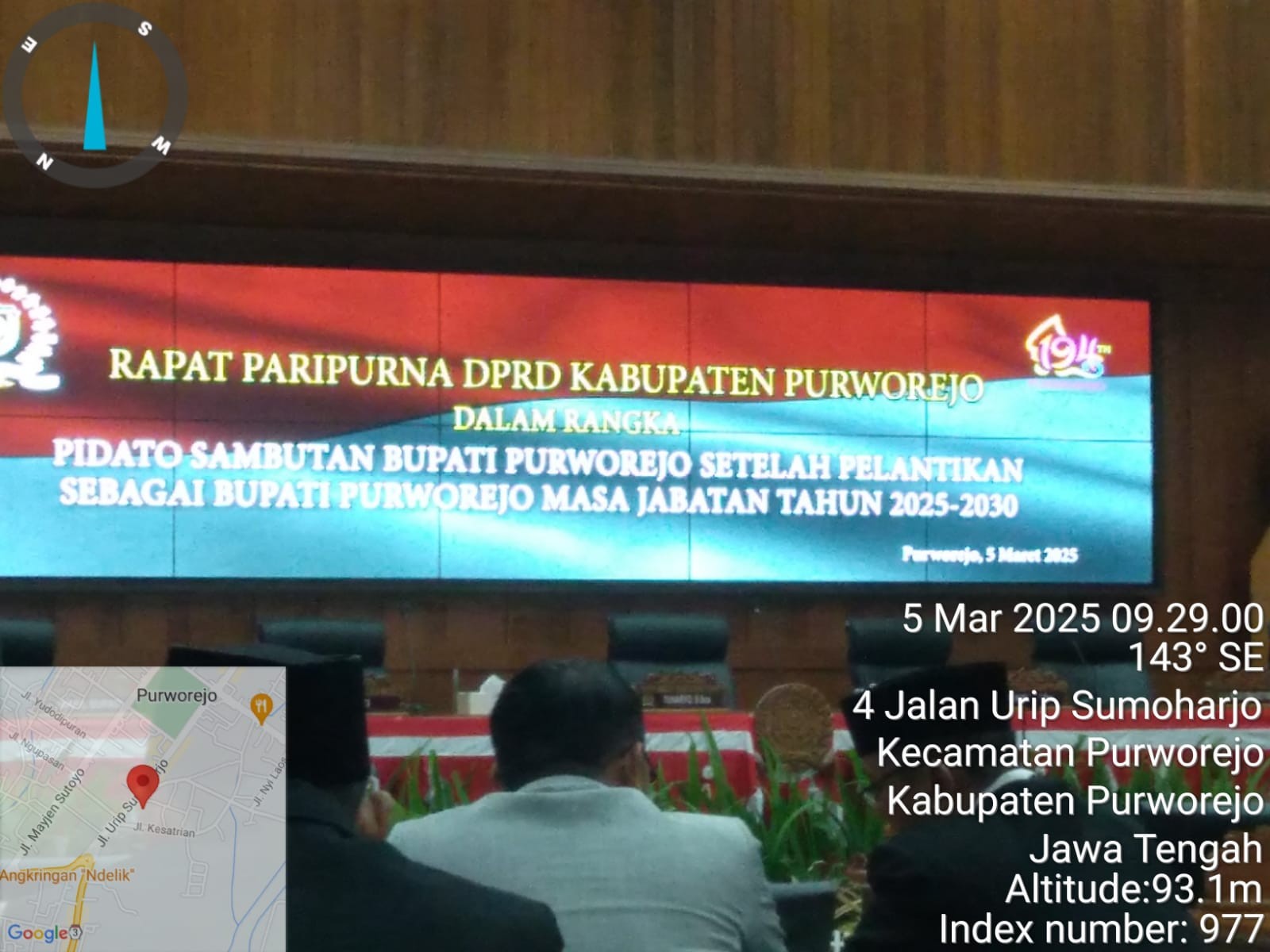 Camat Bagelen Hadiri Rapat Paripurna DPRD dalam Rangka Pidato Bupati Purworejo Terpilih