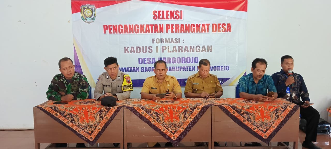 Sekcam Bagelen Hadiri Seleksi Pengangkatan Perangkat Desa Formasi Kadus I Plarangan