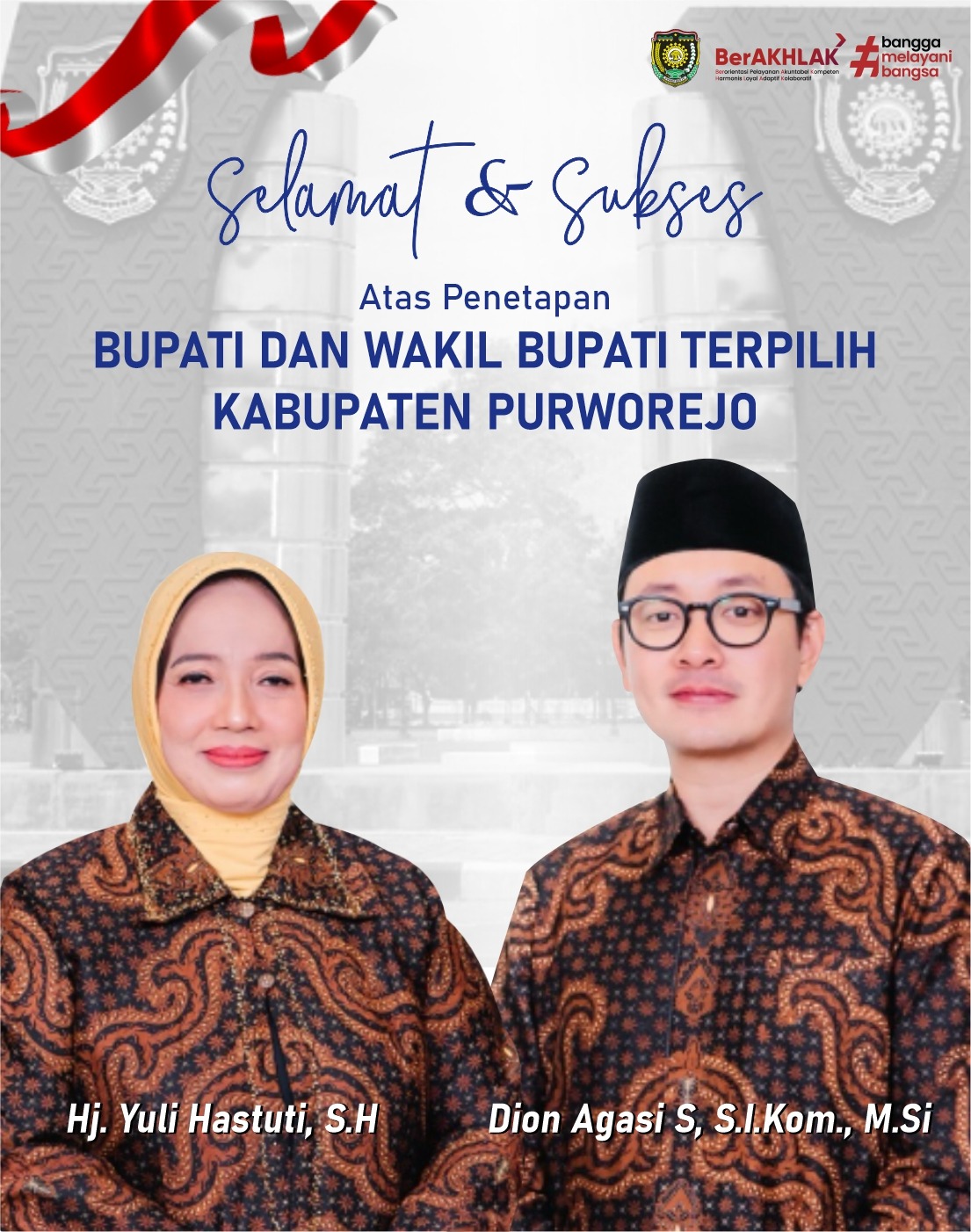 Selamat Atas Penetapan Bupati Purworejo dan Wakil Bupati Purworejo Terpilih